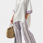 Wisdom | Comfortable Relaxed Blouse & Striped Bamboo Pants