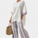 Wisdom | Comfortable Relaxed Blouse & Striped Bamboo Pants