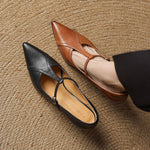 Aveline Leather T-strap Pumps