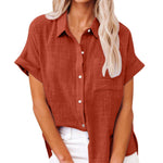 AUDRINE™ – Comfy Casual Button-Up Blouse