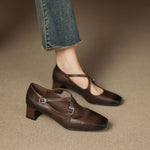 Marvane Leather Kitten Heels