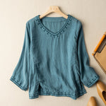 Claire | Pattern V-Neck Blouse