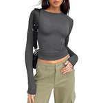 JIHYO™ - Casual Long Sleeve Round Neck Top
