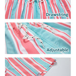 Men's Drawstring Leisure Striped Swim Shorts