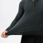 Men's Active Slim-fit Quarter Zip Long Sleeve Outdoor Athletic Performance Pullover