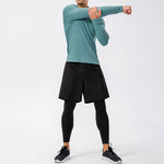 Men's Active Slim-fit Quarter Zip Long Sleeve Outdoor Athletic Performance Pullover