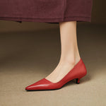 Orlisse Leather Kitten Heel Pumps
