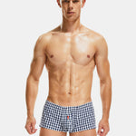 Plaid 100% Cotton Men's Soft Trunks