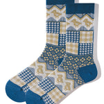 3 Pack Retro Ethnic Jacquard Calf Socks