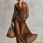 Carmen | Brown Cotton Maxi Dress