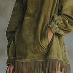 Amelia | Cozy Suede Fringe Dress