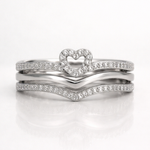 Shining Love Wish Bone Stacking Rings