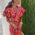 Derry | Vivid Pleated Midi Dress