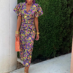Ursula | Vivid Pleated Midi Dress