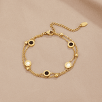 Muse Onyx & White Stone Bracelet