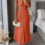 Violeta | Cut Out Waist Sleeveless Pleated Maxi Dress