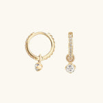 Modern Accent Crystal Hoops