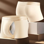 3 Pack Men's Breathable Comfort Double-Sided Access Soft Waffle Cotton Trunks