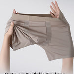 2 Pack Men's Anti-Chafing Modal No-Ride-Up & Roll-Free Design Boxer Briefs
