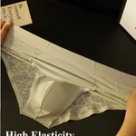 3 Pack Men's Ice Silk 10A Cooling Camellia Satin Lace Briefs
