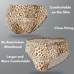 4 Pack Men's U-Pouch Leopard Print Sexy & Contour Fit Briefs