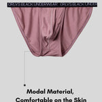2 Pack Men's Soft Modal Bikini with U-Shaped Pouch and Stretch Waistband