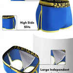 2 Pack Men's Stretch Boxer Shorts with Side Split Design and Support Pouch