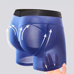 2 Pack Men's 3-Way Lift Icy Silk Striped Ultra Comfort & Breathable Boxer Briefs