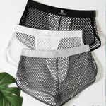 Men's Fishnet Hollow Out Breathable Antibacterial High Elastic Boxer Briefs