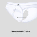 Men's Solid Color Detachable Front Pouch & Back Slit Briefs