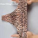 4 Pack Men's Seamless Leopard Print Low-Rise & Quick-Dry Thongs