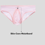 Men's Solid Color Detachable Front Pouch & Back Slit Briefs