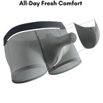 3 Pack Men's Ice Silk Front Split Pouch Breathable Mesh Cooling Comfort Trunks