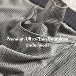 3 Pack Men's Ice Silk Front Split Pouch Breathable Mesh Cooling Comfort Trunks