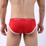 2 Pack Men's Detachable Front Pouch Durable Stretch Skin-Friendly Briefs