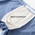 3 Pack Men's Mid-Rise & Breathable Striped Design Soft Boxers