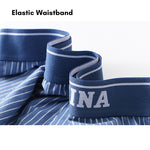 3 Pack Men's Mid-Rise & Breathable Striped Design Soft Boxers