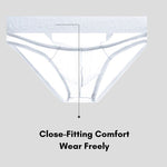 2 Pack Men's Stretch Solid Color Sexy Crotch Single-Layer Briefs with Support Ring
