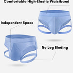 2 Pack Men's Low-Rise Support Pouch Briefs with Anti-Slip Thigh Straps