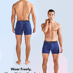 2 Pack Men's 3-Way Lift Icy Silk Striped Ultra Comfort & Breathable Boxer Briefs