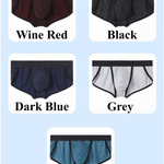 3 Pack Men's Low Rise High Cut Ice Silk Cooling Breathable Lightweight Quick Dry Briefs