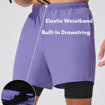 Men's Solid Color Anti-Exposure Liner & Breathable Running Activewear Shorts