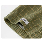 4 Pack Men's Plaid Cotton Trunks with U Pouch and Double Layer Gusset