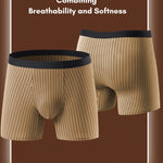 3 Pack Men's Ice Silk Antibacterial Odor-Control Day-Long Comfort Boxer Briefs