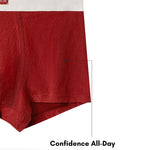 4 Pack Men's Soft Jacquard Cotton Lucky Red Breathable Trunks