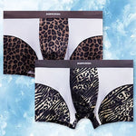 3 Pack Men's Breathable & Soft Ice Silk Leopard Quick-Dry Trunks