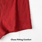 4 Pack Men's Soft Jacquard Cotton Lucky Red Breathable Trunks