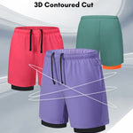 Men's Solid Color Anti-Exposure Liner & Breathable Running Activewear Shorts