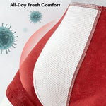 4 Pack Men's Soft Jacquard Cotton Lucky Red Breathable Trunks