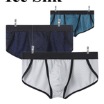 3 Pack Men's Low Rise High Cut Ice Silk Cooling Breathable Lightweight Quick Dry Briefs